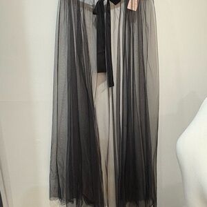 Victoria Secret Elegant Black Sheer Overlay Skirt - Brand New with Tags